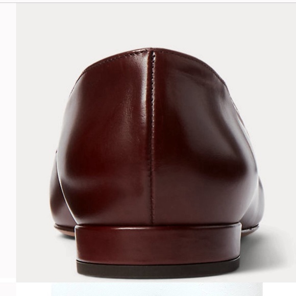 NWOB Ralph Lauren Purple Label  Kendrya Calfskin Ballet Flat Bordeaux Size 6.5 - Picture 3 of 14